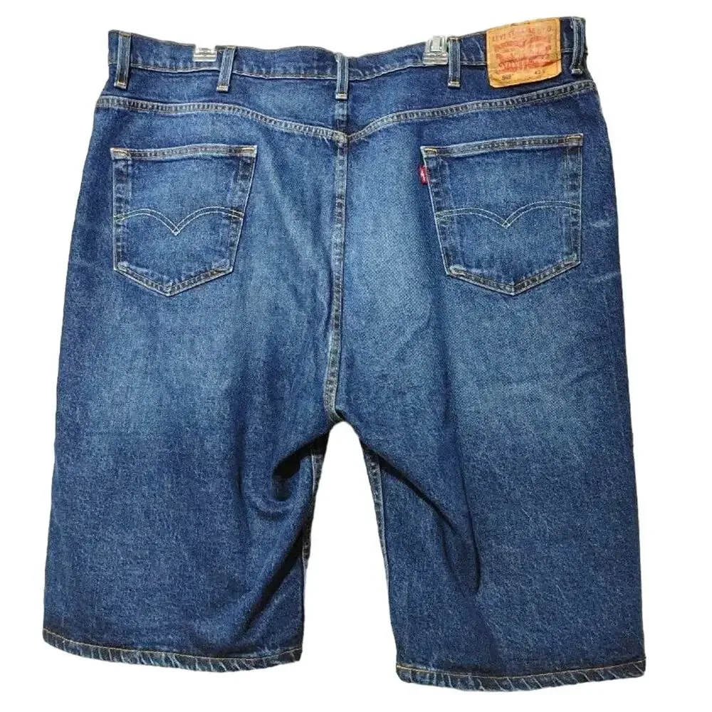 Levi's 569 Burmuda Shorts Mid Rise Relaxed Fit Dark Wash Denim Mens Size 42